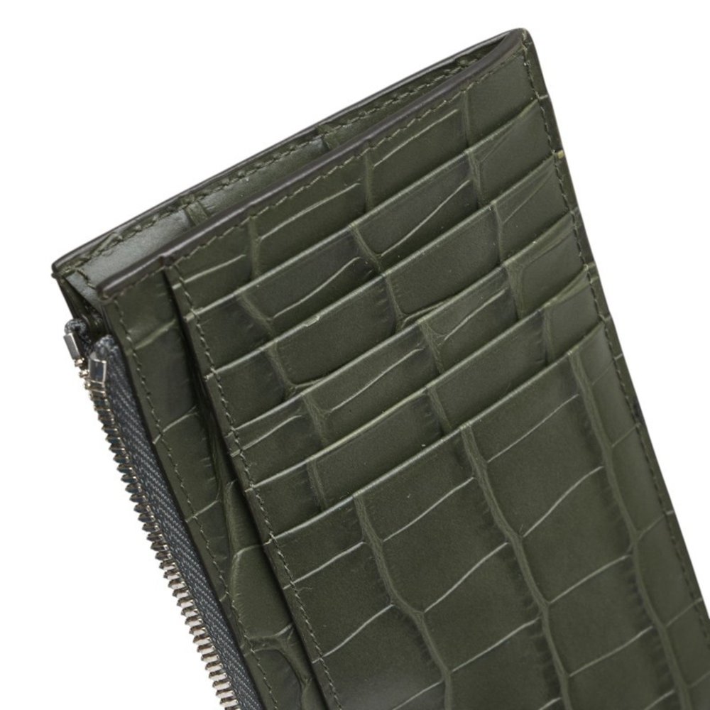 Balenciaga Embossed Card Case, Coin and Fragment Case 640535 Khaki Green - Picture 7 of 10
